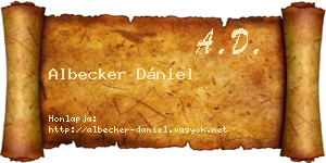 Albecker Dániel névjegykártya